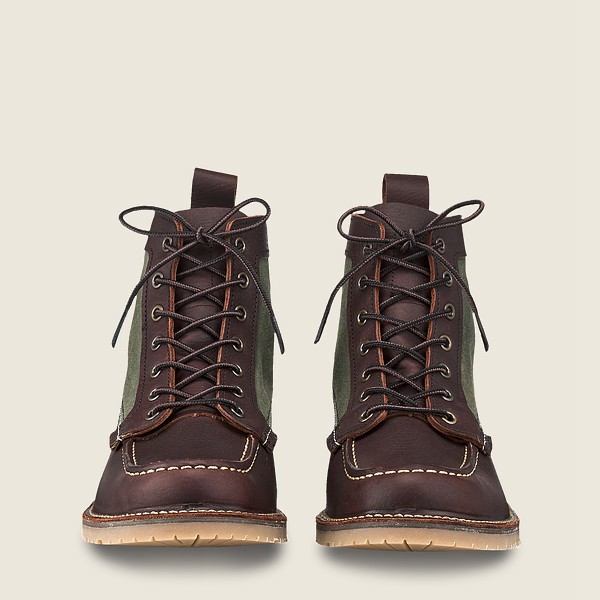 Red Wing Heritage Boots Weekender Canvas Moc - 6-Inch Oil-Slick Læder - Mørke Brune - Herre 6731-XVL